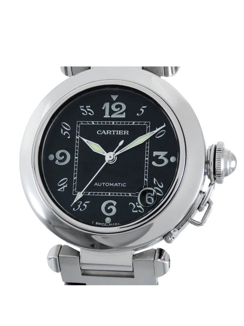 Cartier Pasha C Black SS C de Cartier Date Watch Automatic